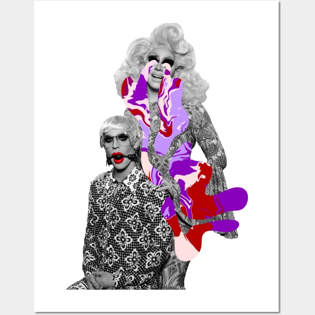 Trixie Mattel And Katya zamolodchikova Trippy Purple Single Tears Halloween Design 1 Wall Art by KalanisArt